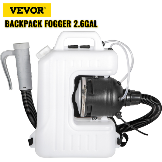 VEVOR Electric Fogger Machine, 2.6GAL Backpack Sprayer, 2200W Backpack Mist Blower ULV Cold Fogging Machine with Extended Hose