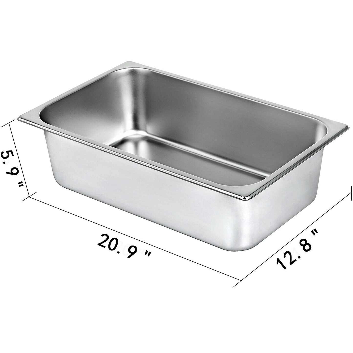 Buffet Chafing Dishes 8.5L-20.5L Gastronorm Pans Steam Table Pans Tray Stainless Steel Food Container for Party BBQ Baking