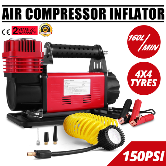 12V Air Compressor Car Inflator Pump 150PSI Single Cylinder RV Motorcycle Tyre Air Pump Portable Tire Pump Car Accessories