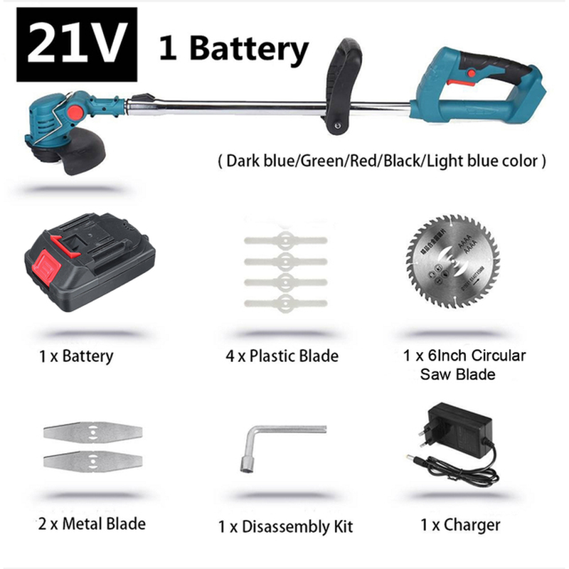 21V 900W Electric Lawn Mower Li-Ion Cordless Grass Trimmer Pruning Garden Tools Compatible Makita 18V Battery