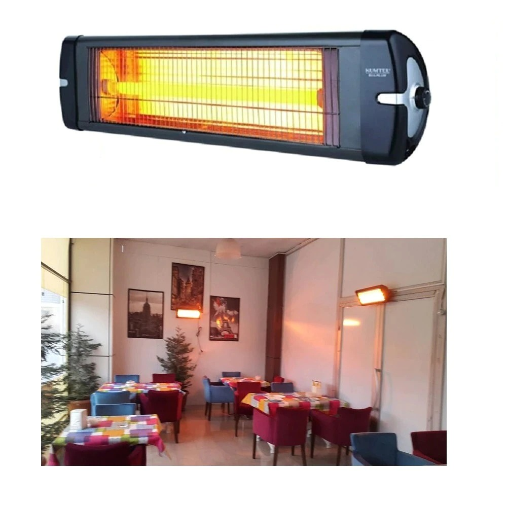 2500W Indoor / Outdoor Electric Stove Panel Wall Mounted Infrared Patio Heater with Thermostat Heating 220V