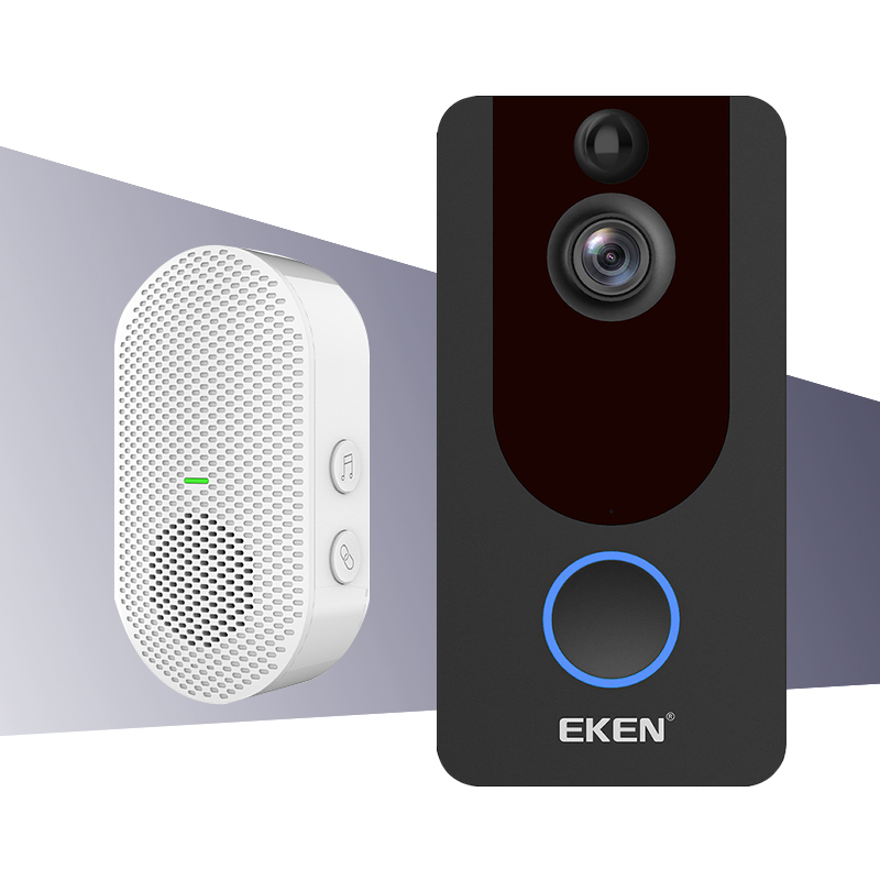 EKEN V7 HD 1080P Smart Wifi Video Doorbell Camera Visual Intercom Night Vision IP Door Bell Wireless Security Camera