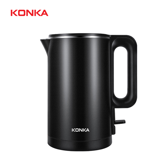 Black Electric Kettle 1.7L Smart Tea Pot Heat Preservation Automatic Power-Off Convenient Wire Storage for Home Office