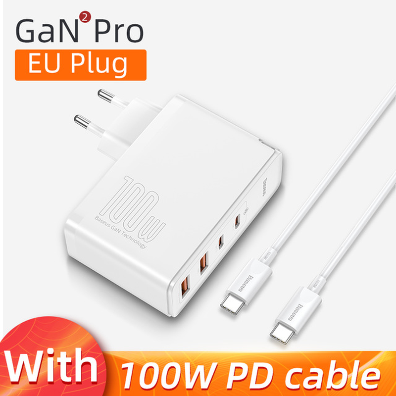 Gan Charger 100W USB Type C PD Fast Charger with Quick Charge 4.0 3.0 USB Phone Charger for Macbook Laptop Smartphone