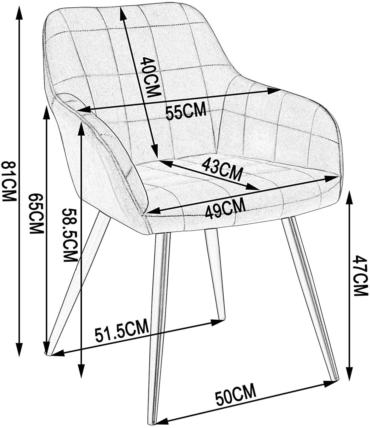 1Pcs/4Pcs Dining Chairs for Kitchen, Mid Century Modern Side Chairs,Velvet Upholstered Dining Chair with Metal Legs