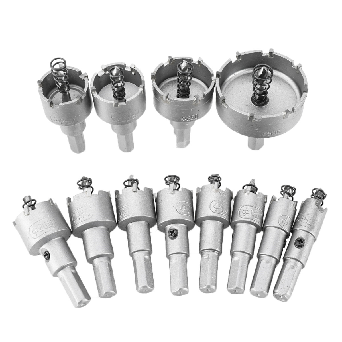 12Pcs 15Mm-50Mm Metal Hole Saw Tooth Kit Drill Bit Set Stainless Steel Alloy Wood Cutter Universal Metal Cutter Tool