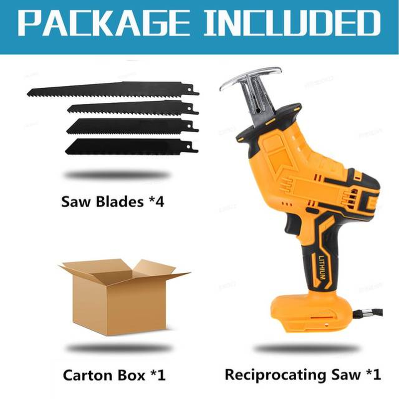 18V 4000Rpm/Min Cordless Reciprocating Saw with 4 Blades Metal Wood Cutting Machine Electric Saw for Makita 18V Battery