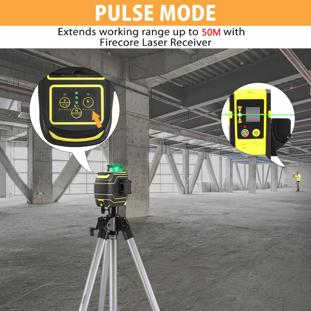 12 Lines Лазерный Уровень 3D Green Laser Level Self-Leveling 360 Horizontal and Vertical Nivel Láser(F94T-Xg)