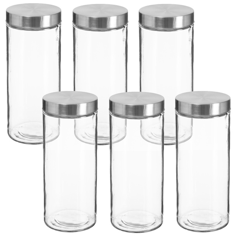 Glass Jars with Wooden Lid or Stainless Steel  Hermetics to Store Any Product