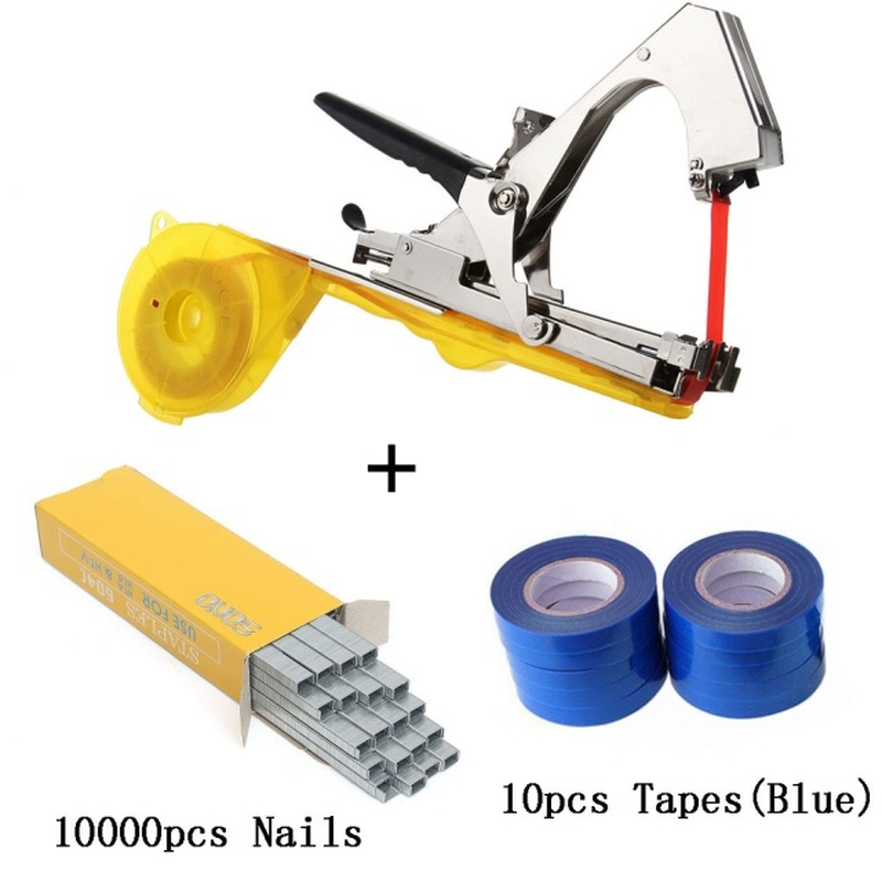 Tying Machine Plant Garden Plant Tapetool Tapener +10 Rolls Tape Set for Vegetable Grape Tomato Cucumber Pepper Flower