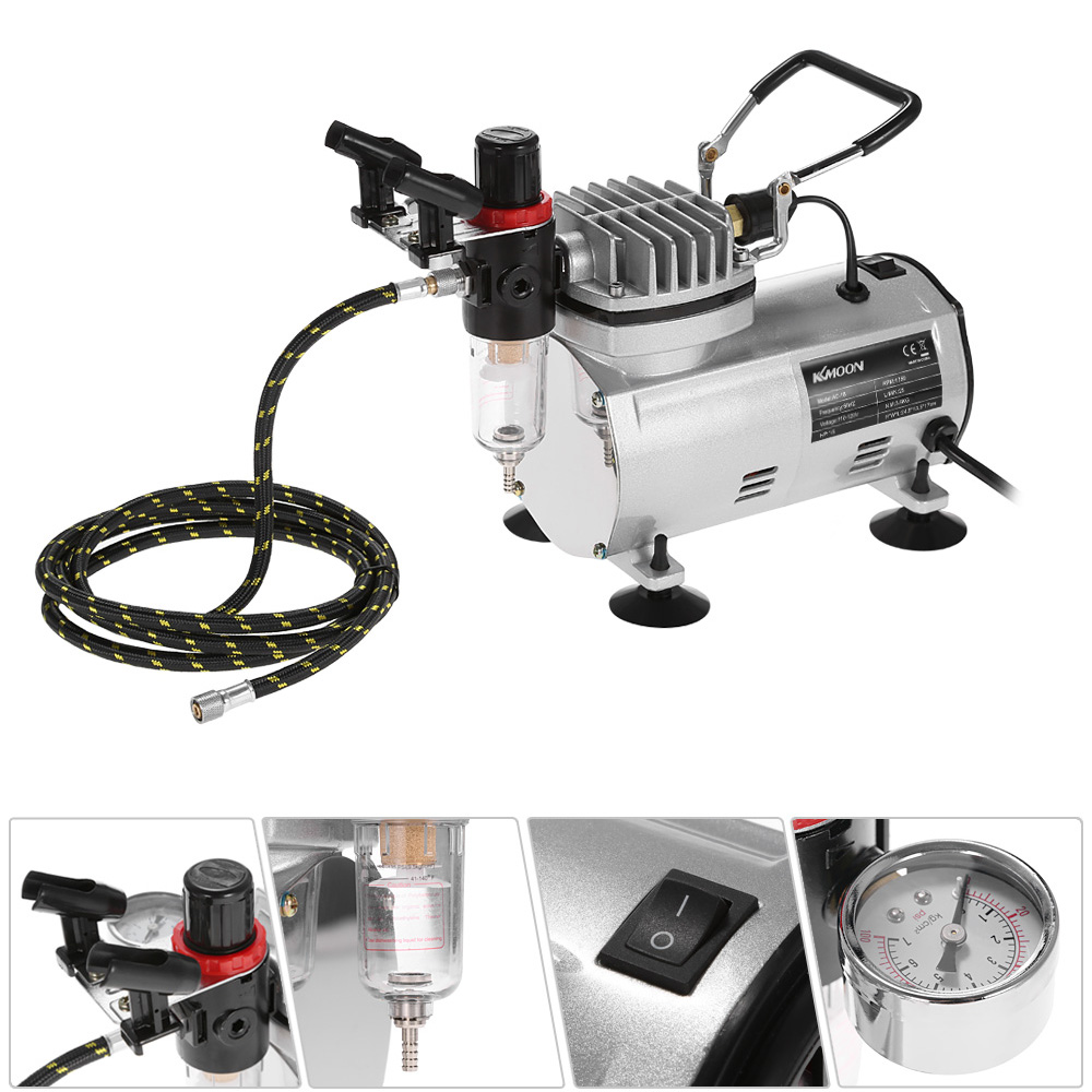 Professional Air Compressor Set Airbrush Hobby Paint Spray Set Nail Art Sprayer with Braided Air Hose