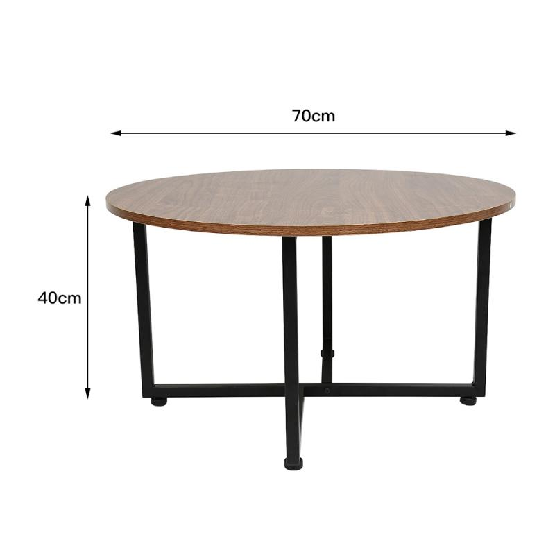 Table70*70*40Cm round Modern Coffee Table Wood Tea Coffee Service Desk Living Room Living Room Table HWC