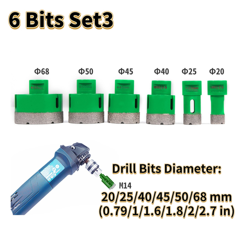 Diamond Hole Saw Drill Bit & 1.4Mm Thickness Blade M14 Mounting Thread W/ Case for Drilling Tile Granite Marble Porcelain