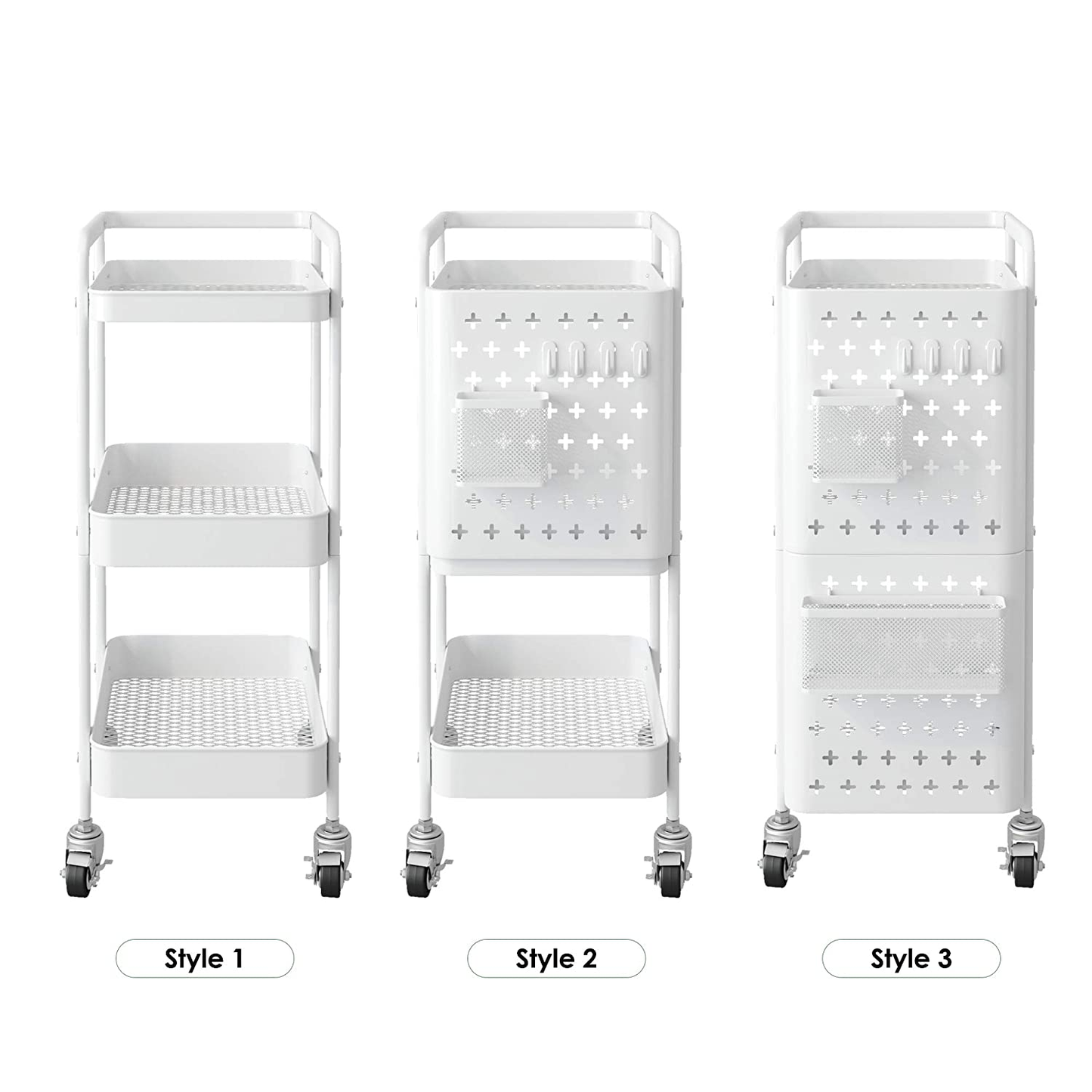 3 Tier Kitchen Storage Rack Cart Bathroom Shelves, Movable Toilet Storage Rack, Toilet, Toilet Supplies Storage Shelf