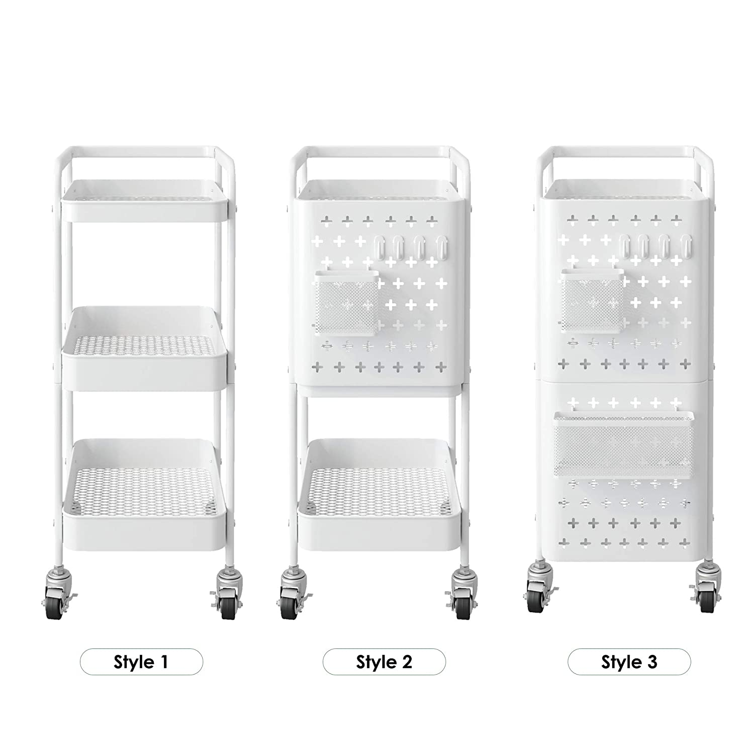 3 Tier Kitchen Storage Rack Cart Bathroom Shelves, Movable Toilet Storage Rack, Toilet, Toilet Supplies Storage Shelf