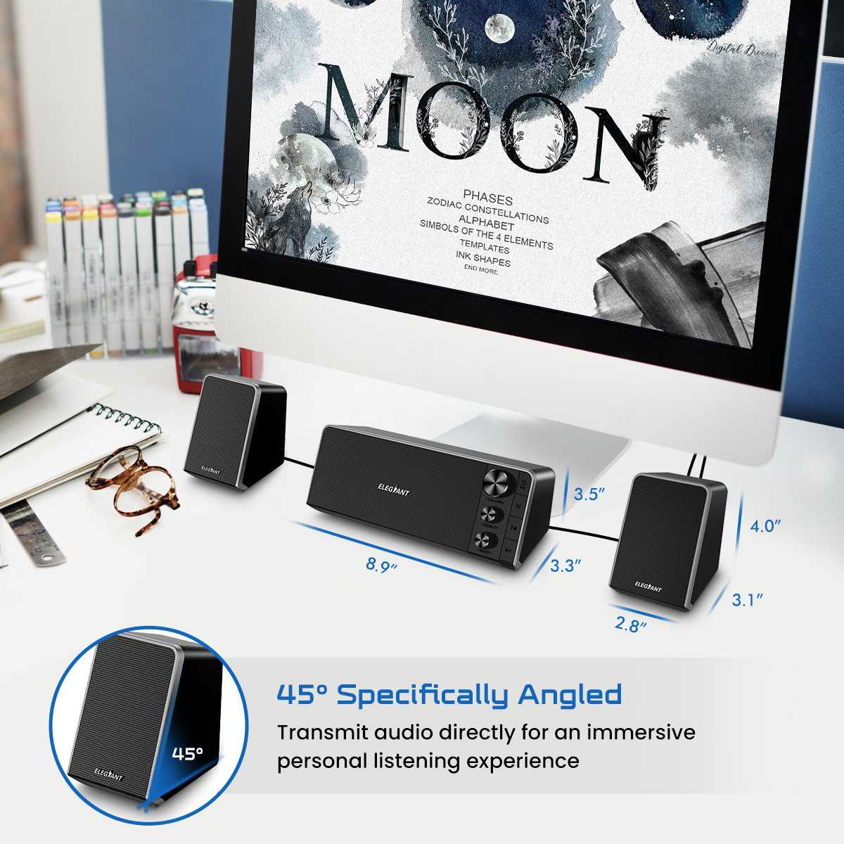 SR800 Desktop Computer Speaker Home Theater 2.1 Channel Sound System Soundbar MP3 Music Player BT5.0 AUX USB TF Input