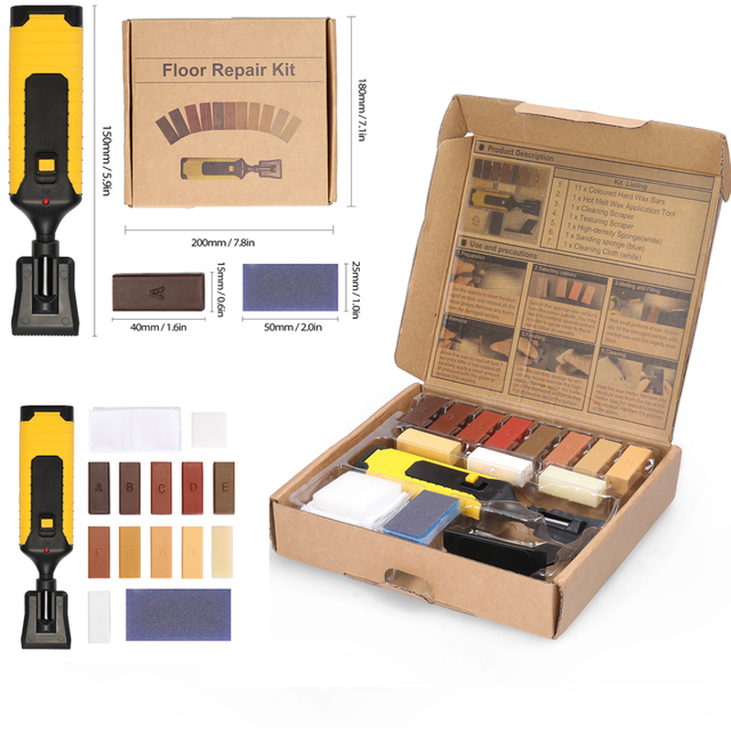 Laminate Repairing Kit Wax System Floor Worktop Sturdy Casing Chips Scratches Mending Tool Set Repair Hand Tool Kit