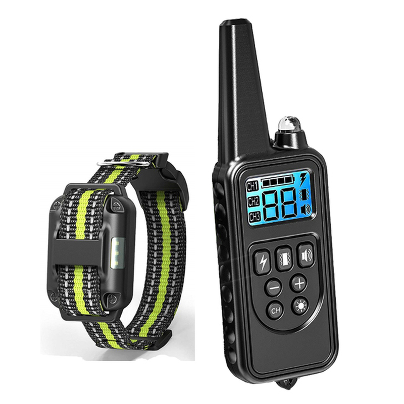 800M Remote Contro Electric Dog Training Collar Pet Rechargeable Waterproof with LCD Display for All Size Shock Vibration Sound