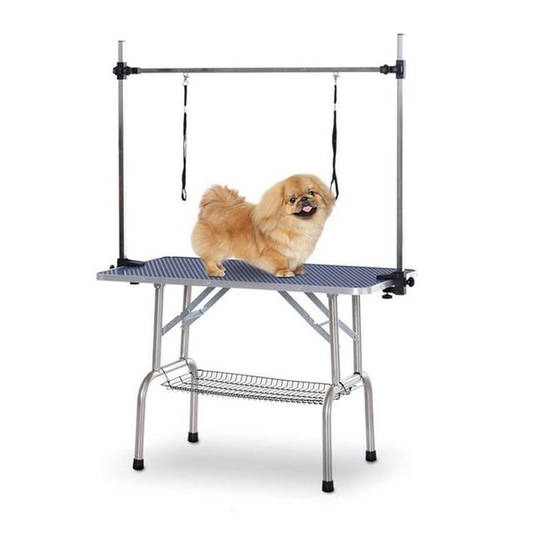 Foldable Pet Grooming Bracket Stainless Steel Pet Grooming Table for Small Pet Operating Table Rubber Surface Bath Desk HWC