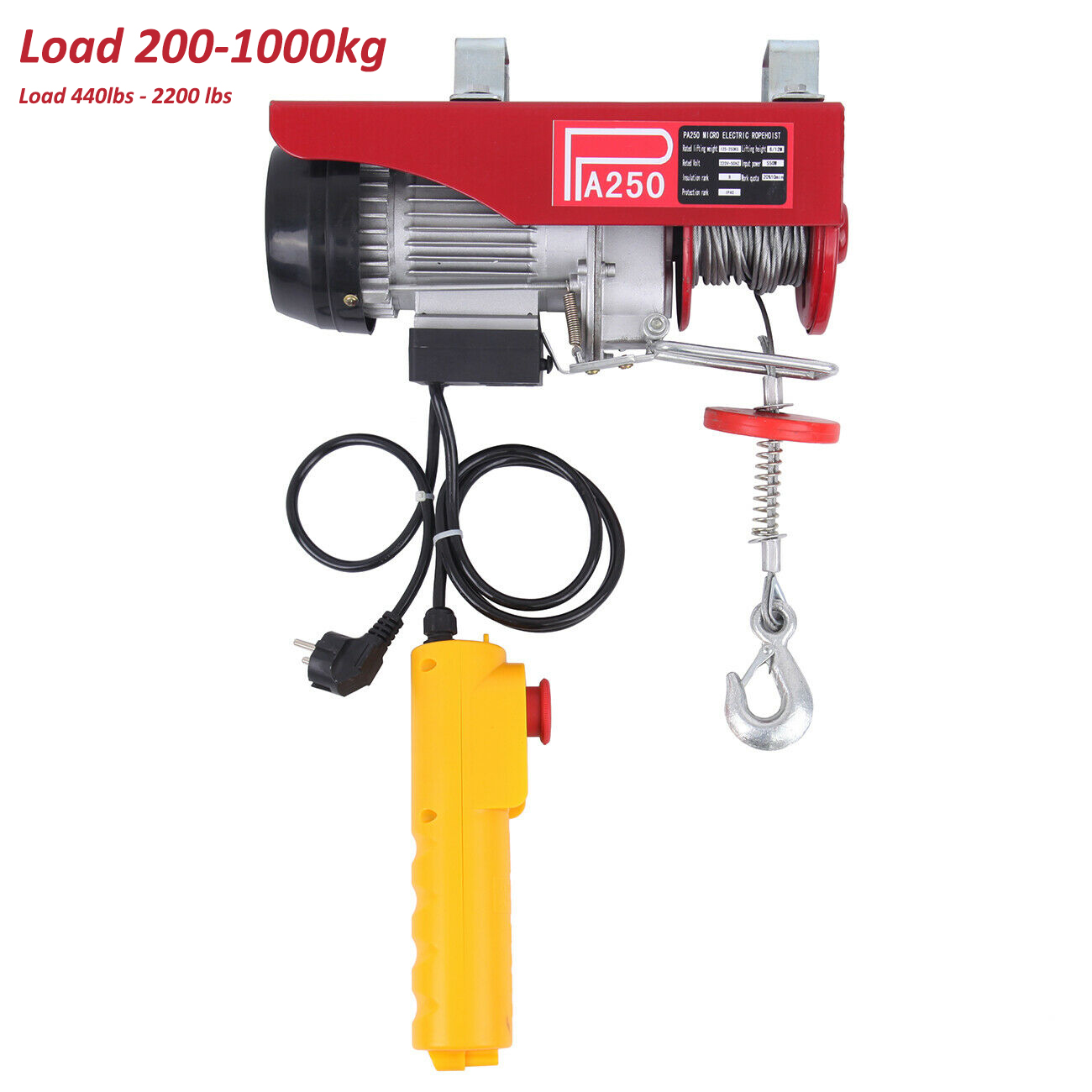 220V Electric Hoist Cable Winch Motor Rope Stroke Cable Hoist Winch Crane Lifting for Boat Car Wound Load 200 600 1000KG