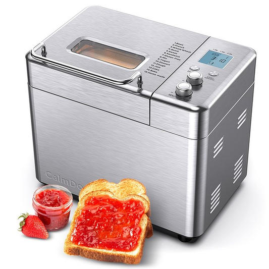 Stainless Steel 1KG 15-In-1 Automatic Bread Maker 600W Programmable Bread Machine with 3 Loaf Sizes Fruit Nut Dispenser