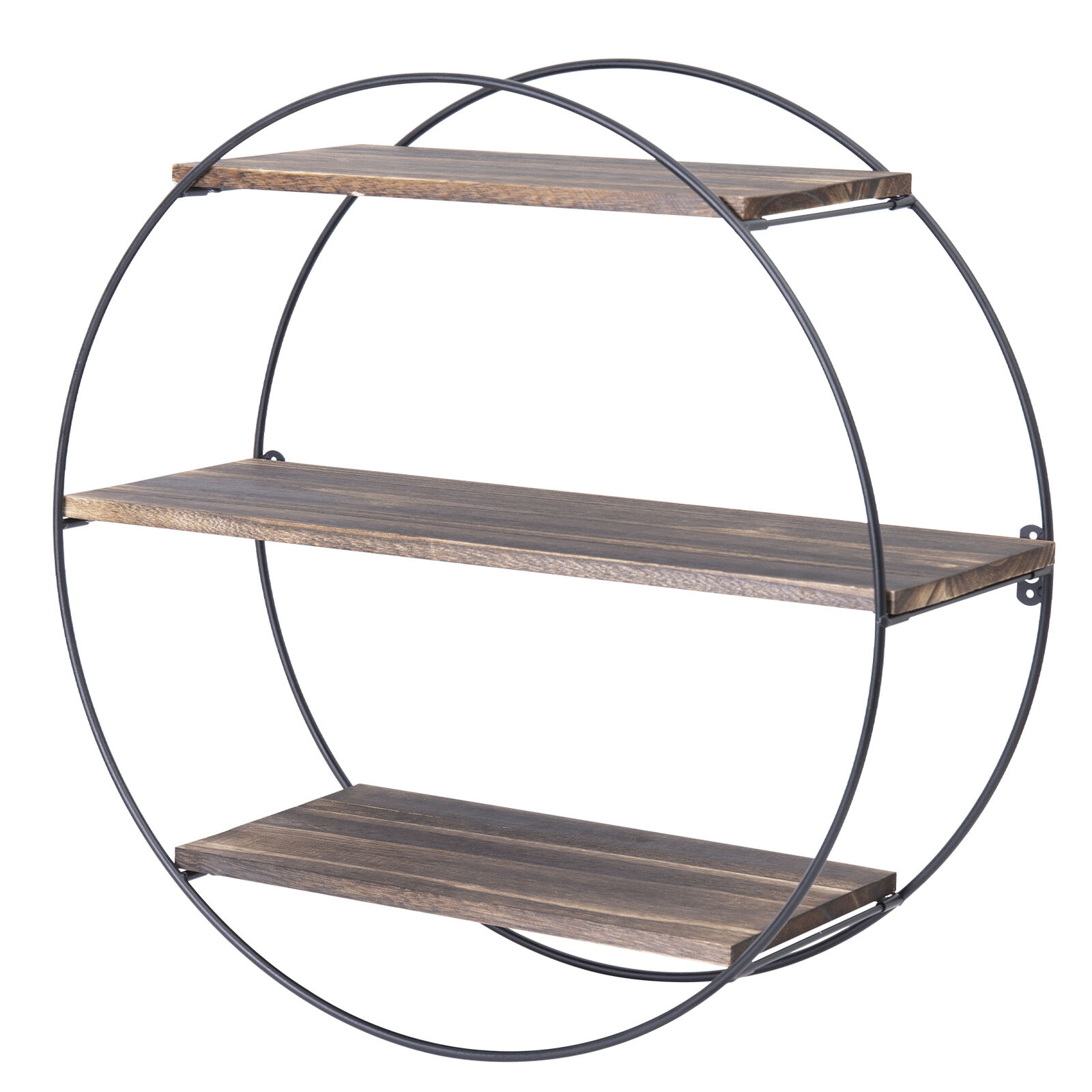 3 Tier Floating Wall Mounted Rustic Industrial Wood Metal Shelves for Bathroom Bedroom Living Room Kitchen Office