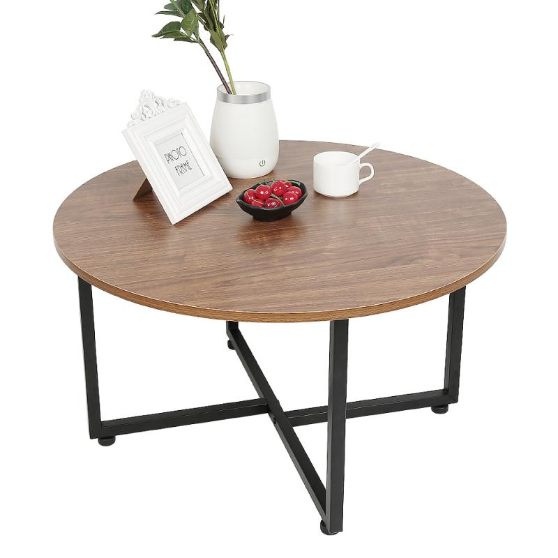 Table70*70*40Cm round Modern Coffee Table Wood Tea Coffee Service Desk Living Room Living Room Table HWC