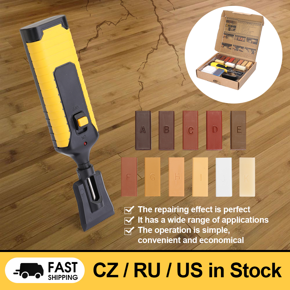 Home Household Laminate Repairing Kit Floor Repairs Kit DIY Multifunctional Wood Board Repairs Tool Kit with 11 Wax Blocks