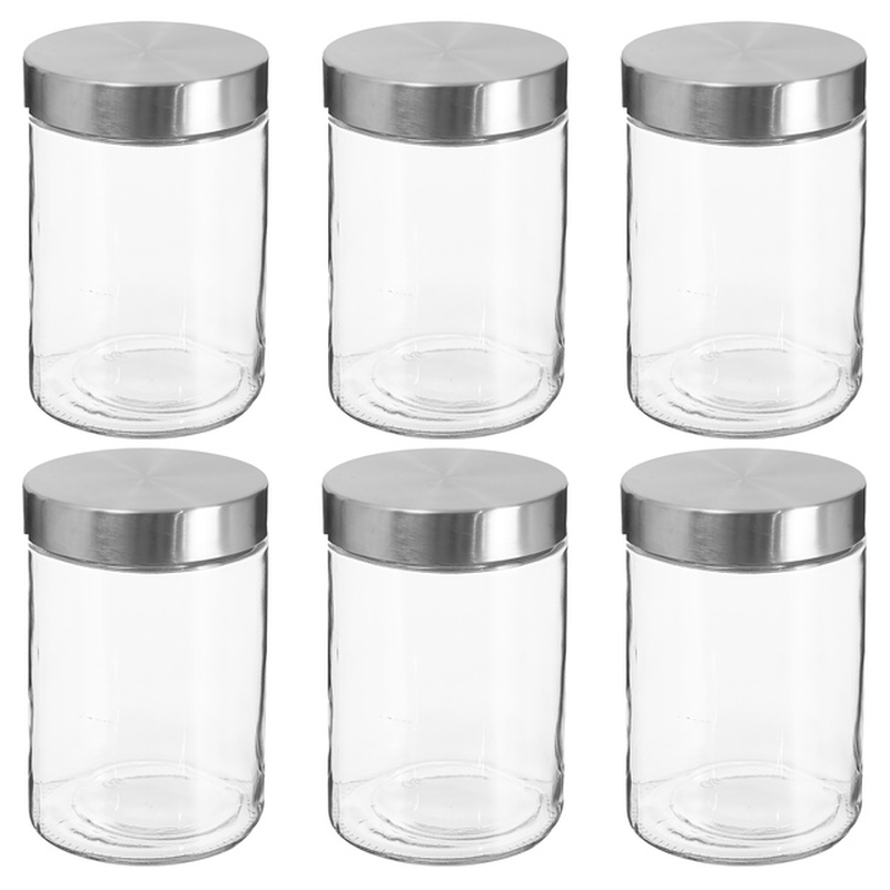 Glass Jars with Wooden Lid or Stainless Steel  Hermetics to Store Any Product