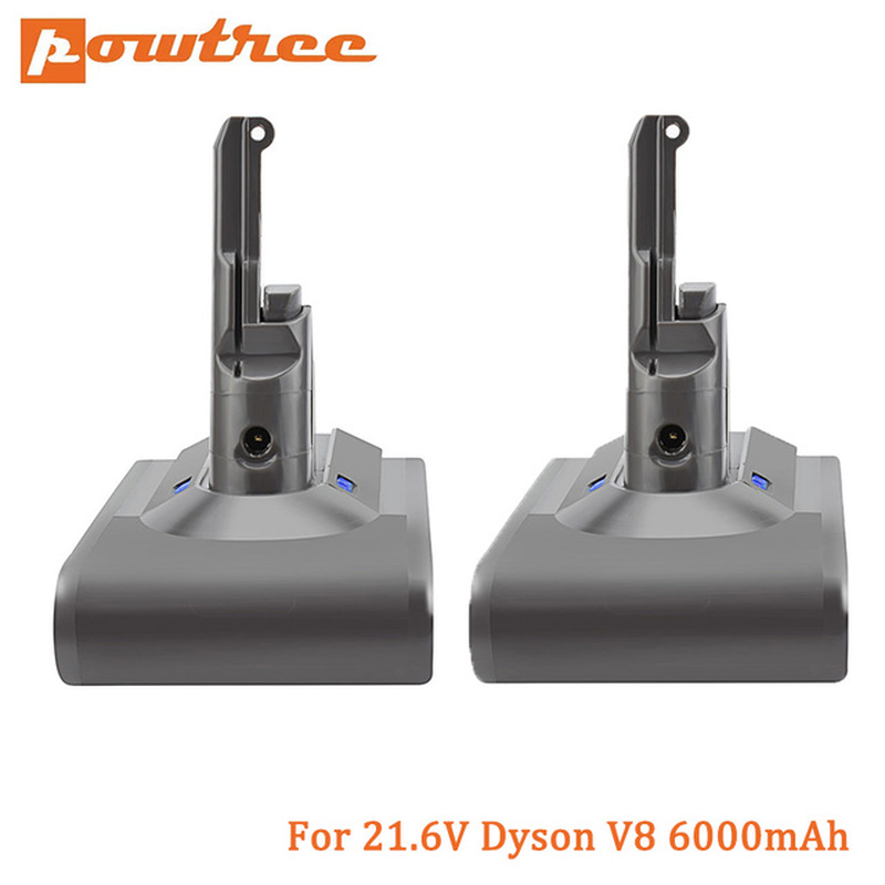 Powtree 6.0Ah 21.6V For Dyson V8 Battery Absolute V8 Animal Li-ion SV10  Handheld Vacuum Cleaner series Rechargeable batteries