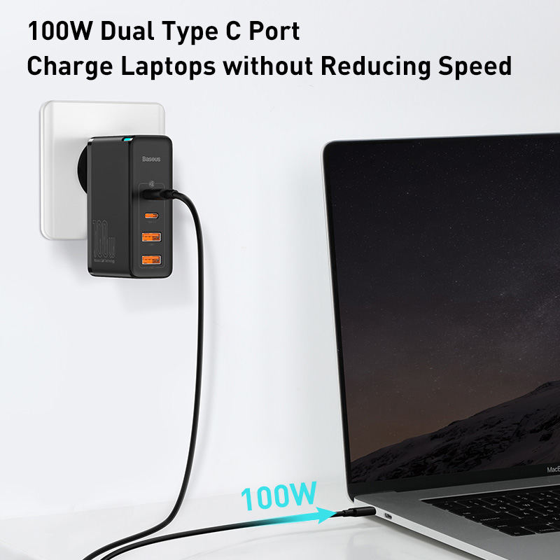 Gan Charger 100W USB Type C PD Fast Charger with Quick Charge 4.0 3.0 USB Phone Charger for Macbook Laptop Smartphone