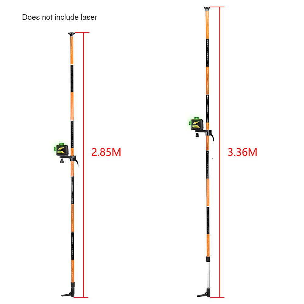  Laser Level Extend Telescoping Pole with 1/4"And 5/8" Interface Mount Ceiling Leveling Rod