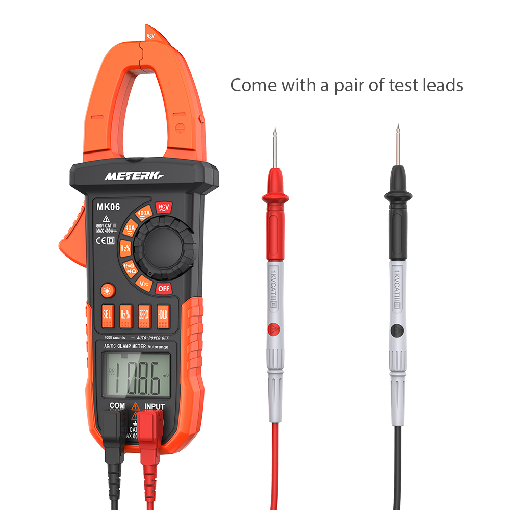 Digital Clamp Meter AC DC Voltage Current LCD Diaplay Auto-Ranging Clamp Multimeter Capacitance NCV Hz Tester 4000 Counts