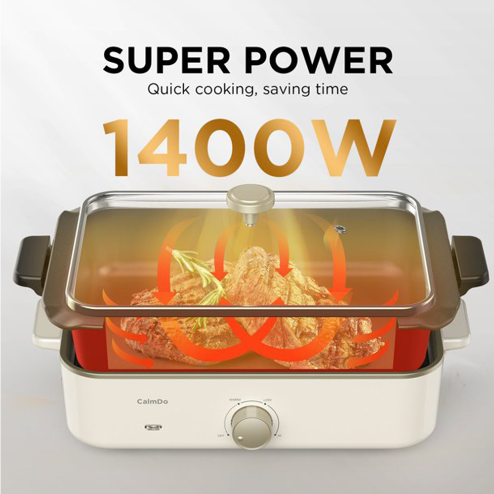 1400W Household Multi-Function Cooking Pot Diy Electric Hot Pot Household Smoke-Free Electric Grill BBQ Machine Grill