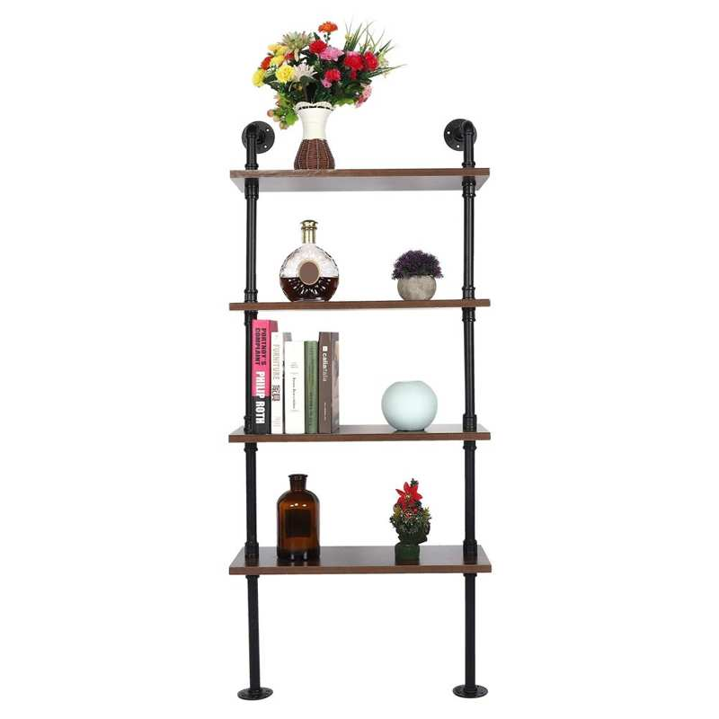 4-Tier Display Shelf Wall-Mounted Storage Stands Multipurpose Metal Display Rack Household Supplies Household Supplies