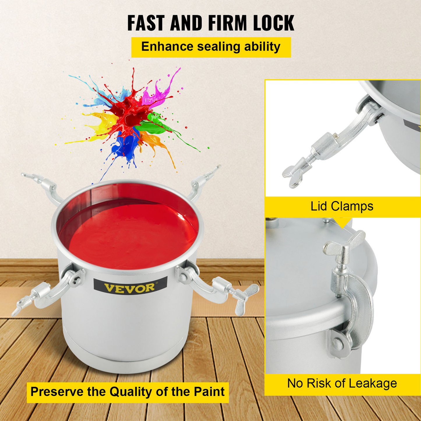 New 2-1/2 Gallon Pressure Feed Paint Tank Pot Spray Gun Sprayer System Air Fluid Hoses for House Keeping or Commercial