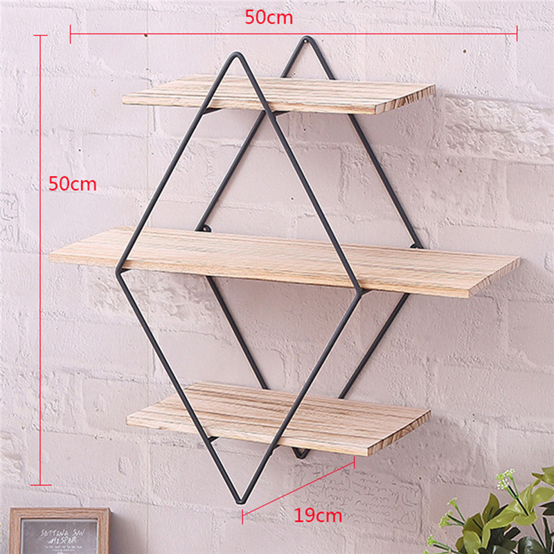 NEW 50X50X19Cm Shelf Storage Iron Art Wooden Retro Wall Bookcase Cabinet Door Coat Hanger Storage Rack Organizer