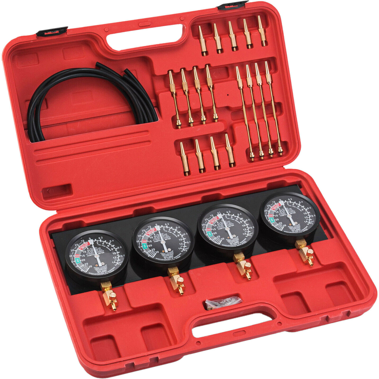 Fuel Vacuum Carburetor Synchronize Tool Kit Carb Sync Gauge Set with 4 Rubber Hoses 4 Synchronizer Gauges for Motocycle