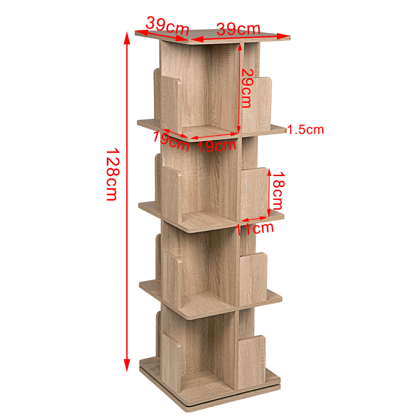 Revolving Bookcase 360-Degree Rotating Solid Wood Bookshelf Children'S Picture Book Shelf Floor Corner Shelf Simple Table Storag