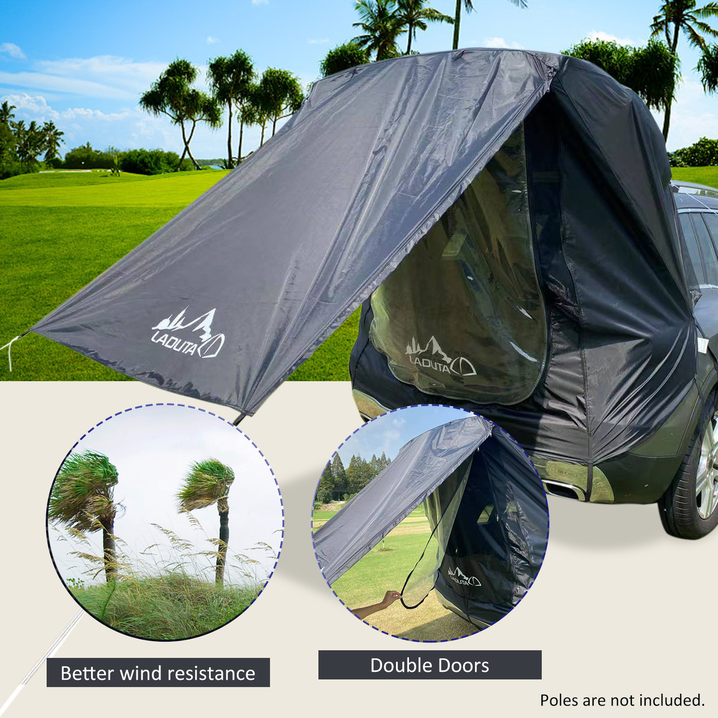 Car Trunk Tent Sunshade Rainproof Tour Barbecue Outdoor Motorhome Self-Driving Tour Barbecue Camping Car Tail Extension Tent