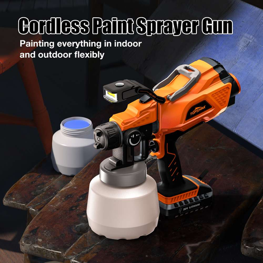 1200ML Cordless Electric Spray Gun W/3 Sizes Copper Nozzle Flow Control Airbrush High Power Paint Sprayer with 2000Mah Lithium