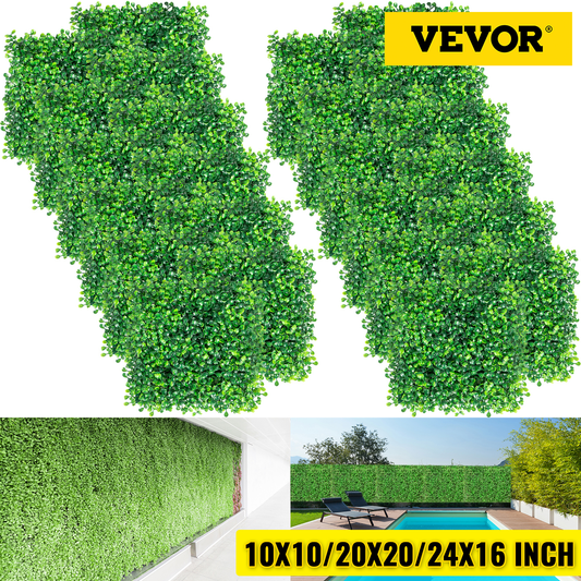 VEVOR Artificial Plant Wall Decoration Boxwood Hedge Wall Panel Home Decor Fake Plants Grass Backdrop Wall Privacy Hedge Screen