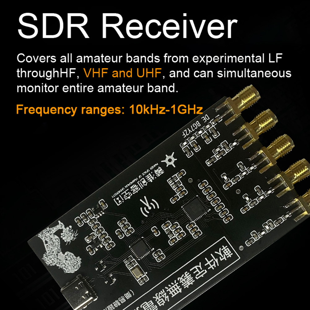 10Khz~1Ghz Portable SDR Receiver RSP HF AM FM SSB CW Aviation Band Receiver Multiplatform Amateur Radio with Antenna