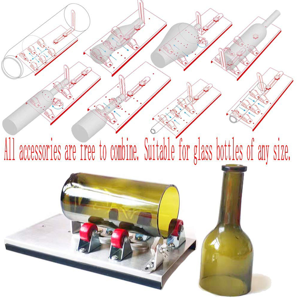 DIY Glass Bottle Cutter Adjustable Sizes Metal Glassbottle Cut Machine for Crafting Wine Bottles Household Cutting Tool