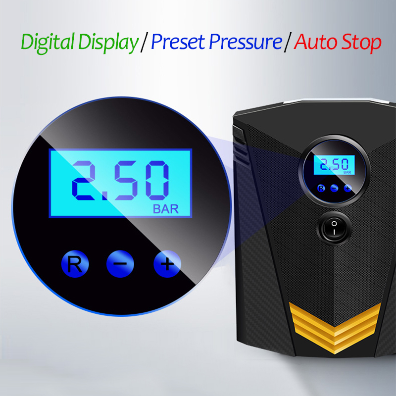 Digital Tire Inflator DC 12 Volt Car Portable Air Compressor Pump 150 PSI Car Air Compressor for Auto Car Motorcycles Bicycles