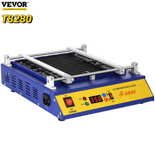 T8280 PCB Board Preheater Hot Plate 0-450℃ Celsius Solder Repair BGA Soldering Rework Station 1600W IR Preheating Oven