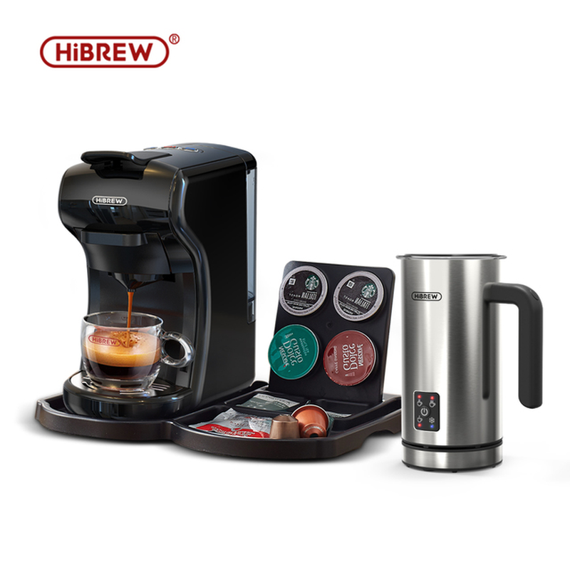 4In1 Multiple Espresso Coffee Machine with Fully Automatic Hot & Cold Milk Foaming Machine Cafetera Cappuccino Latte