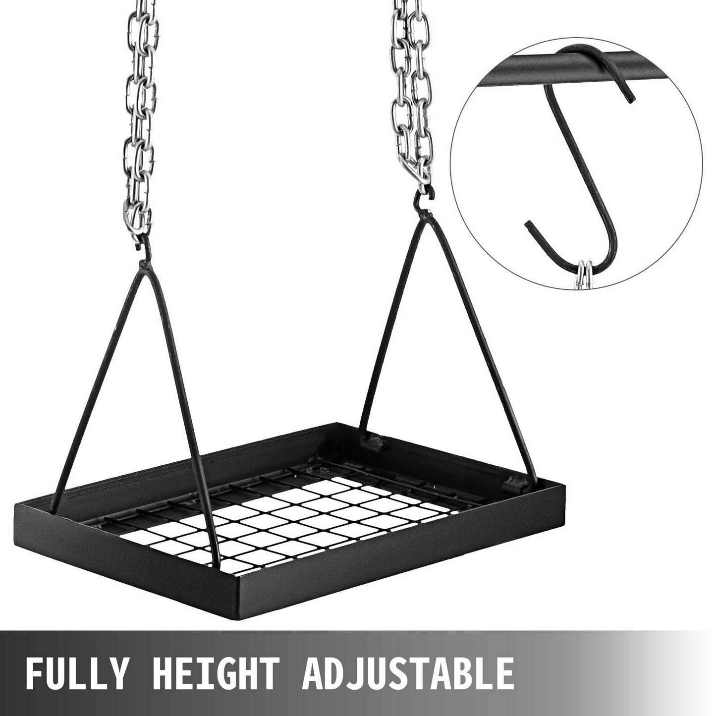 Swing Grill Campfire Cooking Stand Multi-Use Carbon Steel Equipment Easy to Install Height Adjustable Camping Outdoors