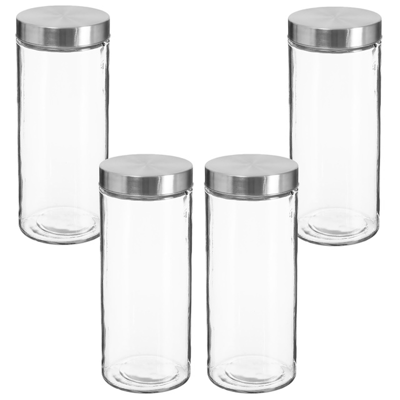 Glass Jars with Wooden Lid or Stainless Steel  Hermetics to Store Any Product