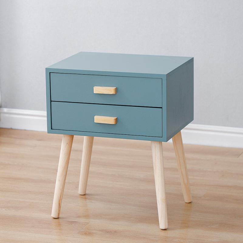 Nightstand Wooden Solid Bedside Cupboard Book Shelf Cabinet Bedroom Furniture Nightstands Makeup Dresser Table De Chevet HWC